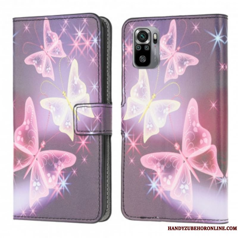 Flip Cover Xiaomi Redmi Note 10 / 10S Sommerfugle Og Blomster