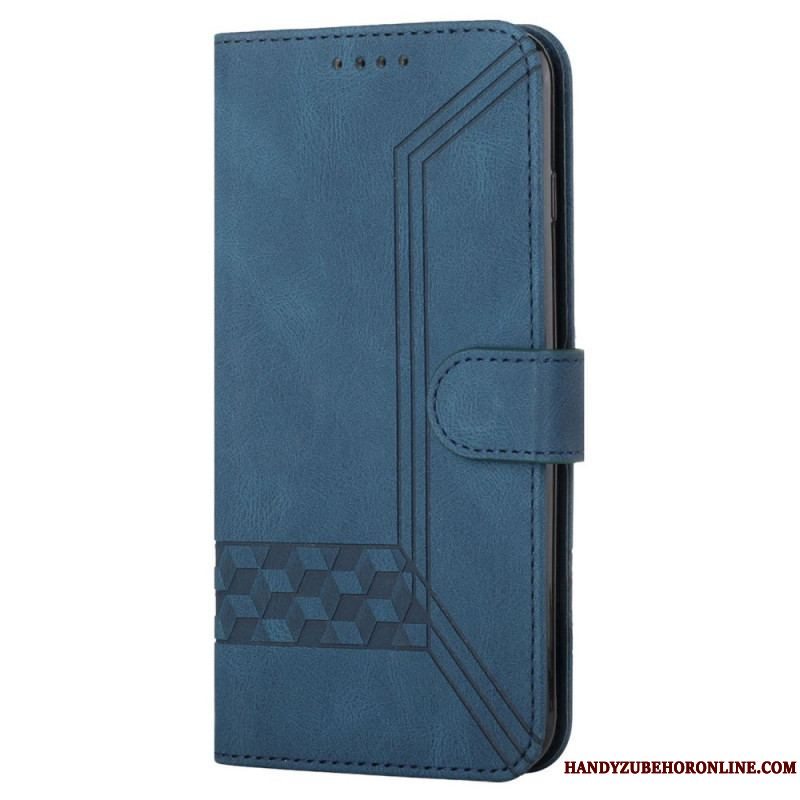 Flip Cover Xiaomi Redmi Note 10 Pro Med Snor Strip Geometrisk Frise