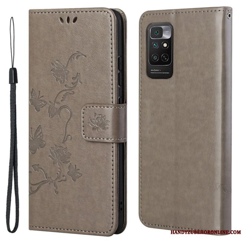 Flip Cover Xiaomi Redmi Note 11 / 11S Med Snor Rem Blomster