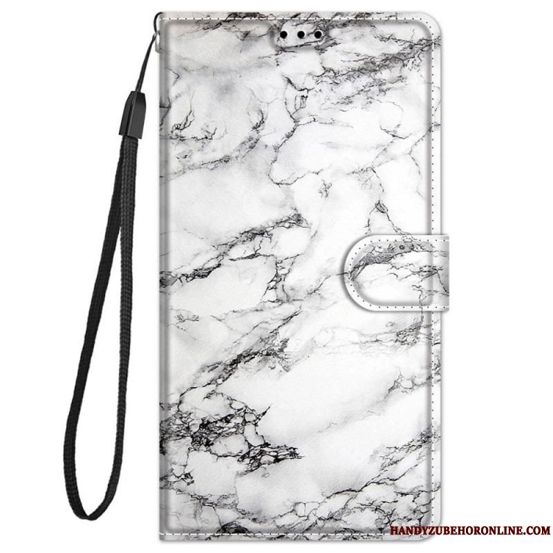 Flip Cover Xiaomi Redmi Note 11 Pro Plus 5G Med Snor Strappy Marble Elegance