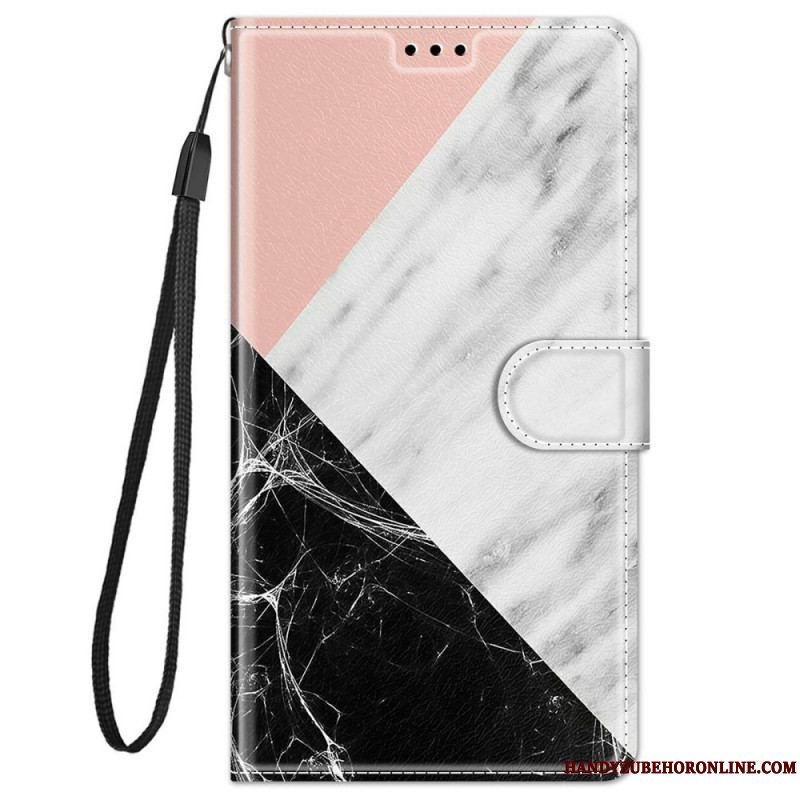 Flip Cover Xiaomi Redmi Note 11 Pro Plus 5G Med Snor Strappy Marble Elegance