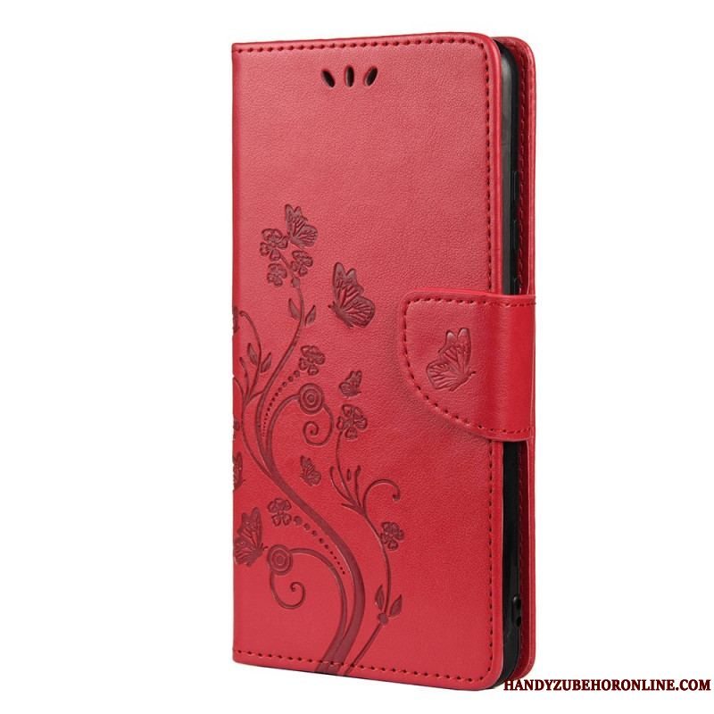 Flip Cover Xiaomi Redmi Note 11 Pro Plus 5G Sommerfugle Og Blomster