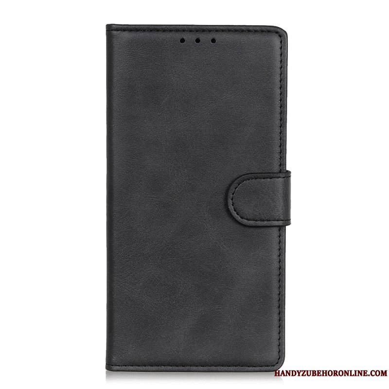 Flip Cover Xiaomi Redmi Note 12 4G Mat Imiteret Læder