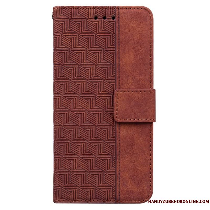 Flip Cover Xiaomi Redmi Note 12 5G Med Snor Strappy Mønster