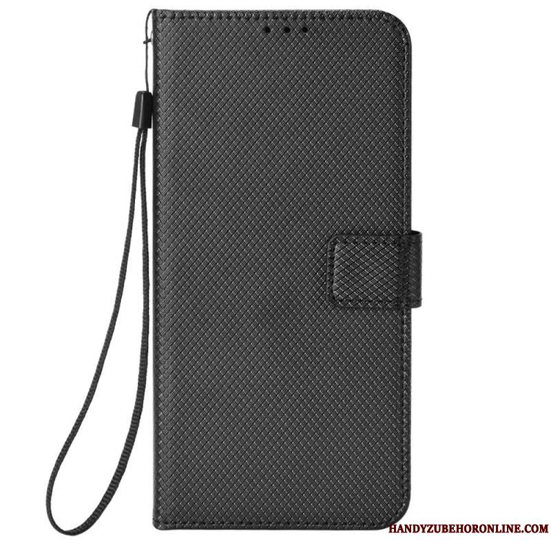 Flip Cover Xiaomi Redmi Note 12 Pro Med Snor Stilfuldt Strappy Imiteret Læder