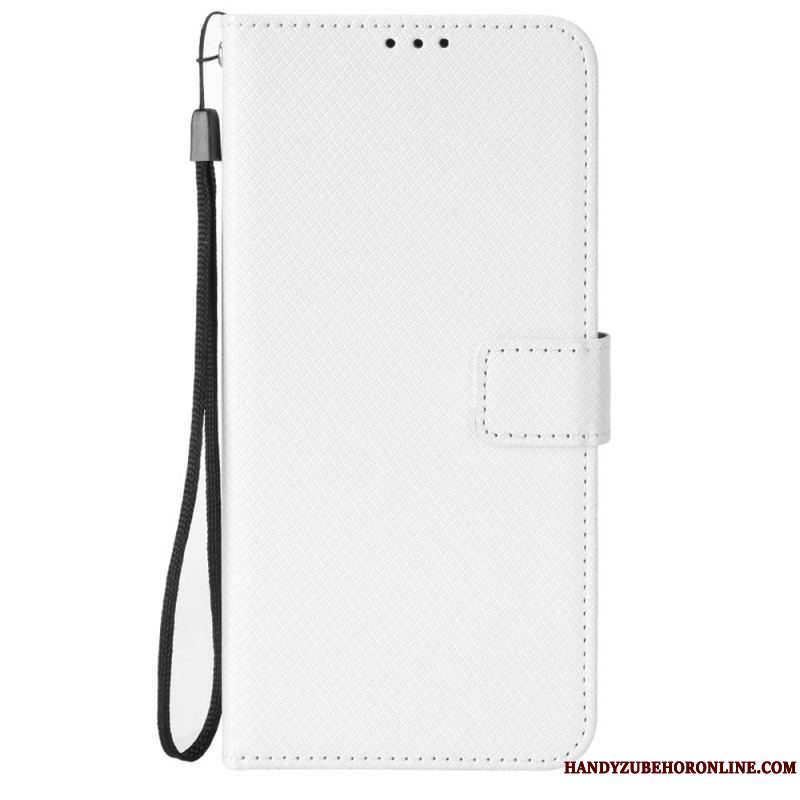 Flip Cover Xiaomi Redmi Note 12 Pro Med Snor Stilfuldt Strappy Imiteret Læder