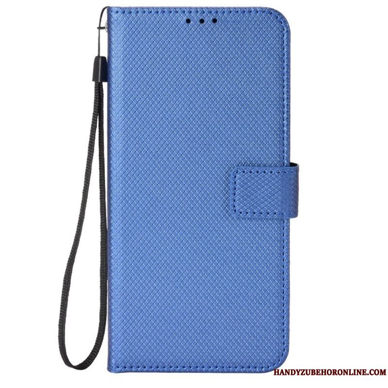 Flip Cover Xiaomi Redmi Note 12 Pro Med Snor Stilfuldt Strappy Imiteret Læder