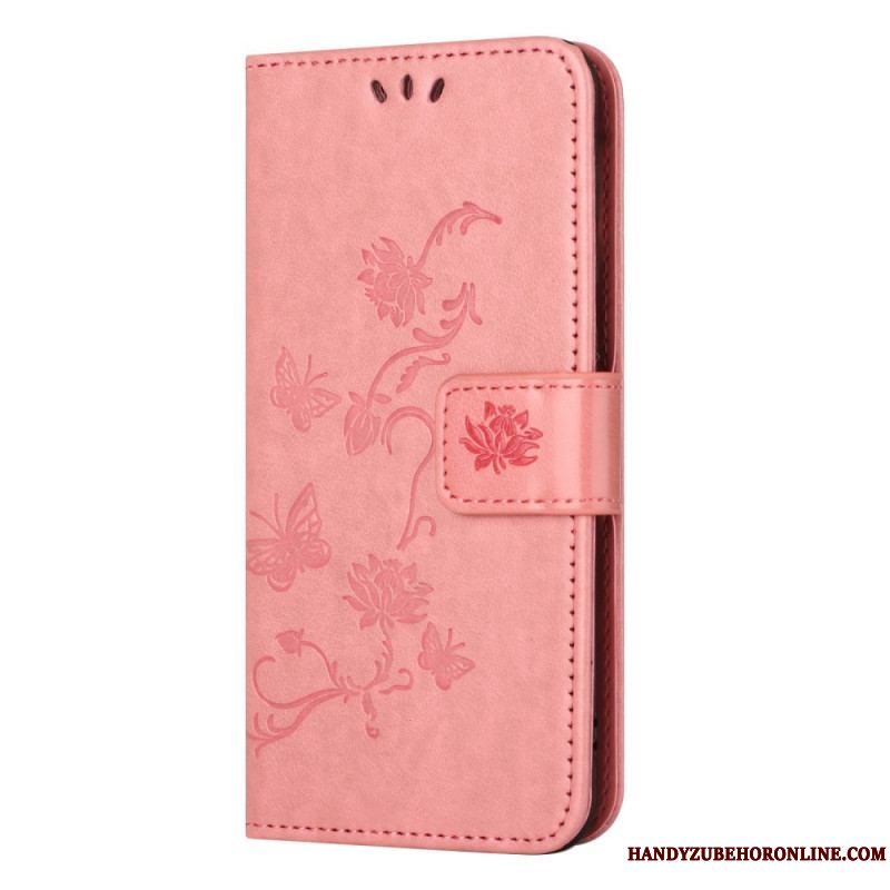 Flip Cover Xiaomi Redmi Note 12 Pro Med Snor Strappy Floral