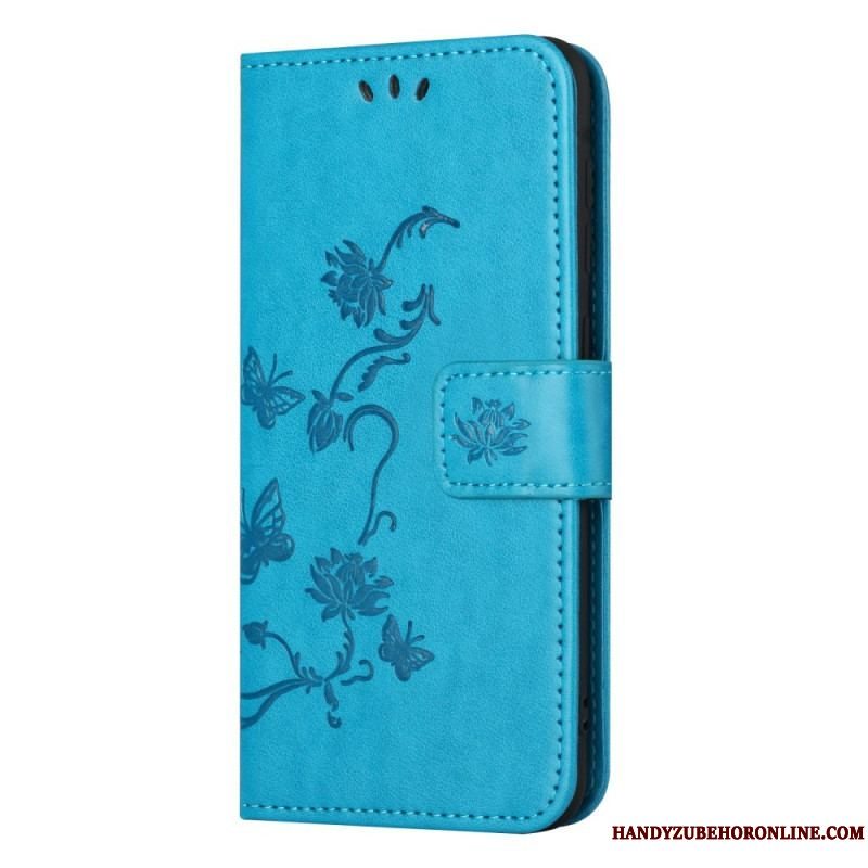 Flip Cover Xiaomi Redmi Note 12 Pro Med Snor Strappy Floral