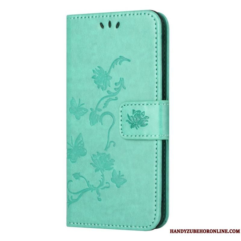 Flip Cover Xiaomi Redmi Note 12 Pro Med Snor Strappy Floral