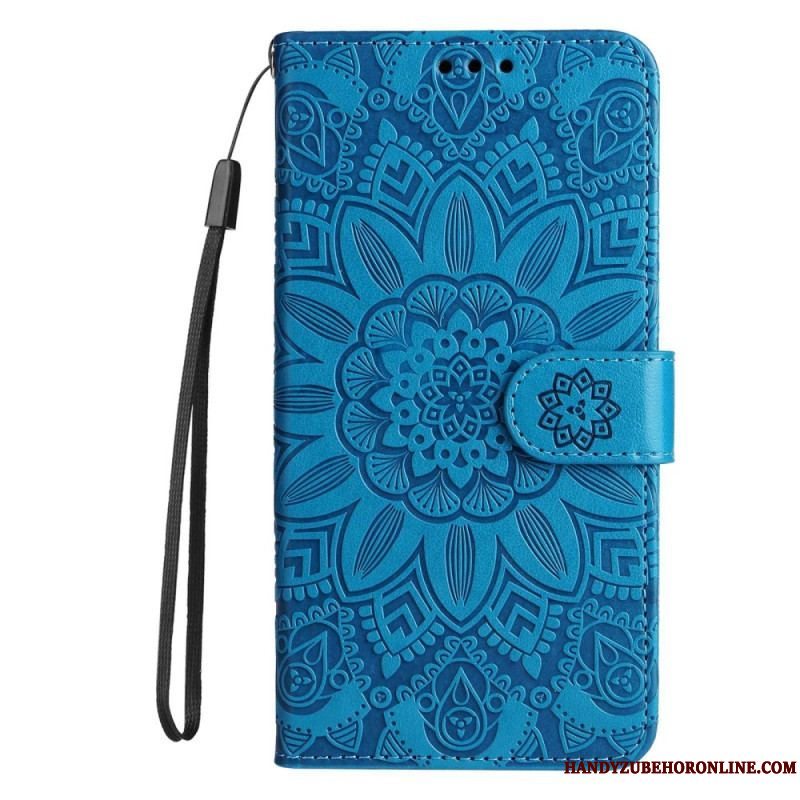 Flip Cover Xiaomi Redmi Note 12 Pro Plus Med Snor Mandala Dekoration Med Rem