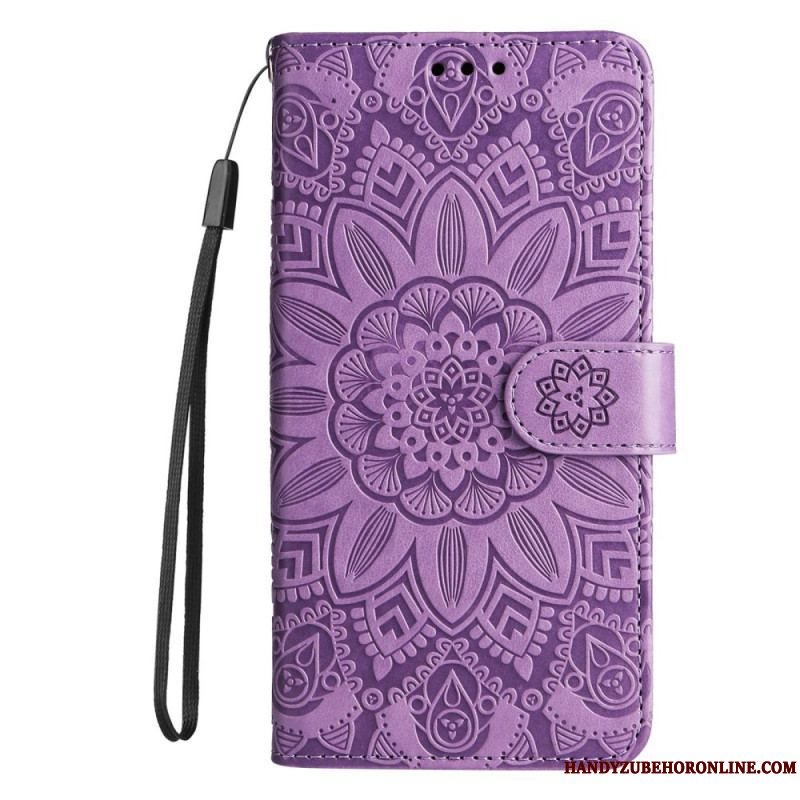 Flip Cover Xiaomi Redmi Note 12 Pro Plus Med Snor Mandala Dekoration Med Rem