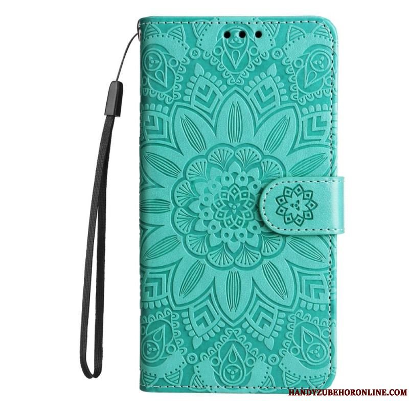 Flip Cover Xiaomi Redmi Note 12 Pro Plus Med Snor Mandala Dekoration Med Rem