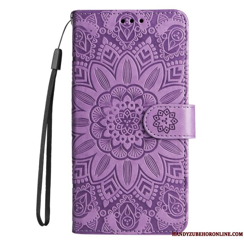 Flip Cover Xiaomi Redmi Note 12 Pro Plus Med Snor Mandala Dekoration Med Rem