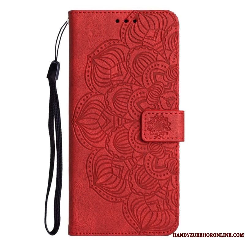 Flip Cover iPhone 14 Plus Mandala Med Snor