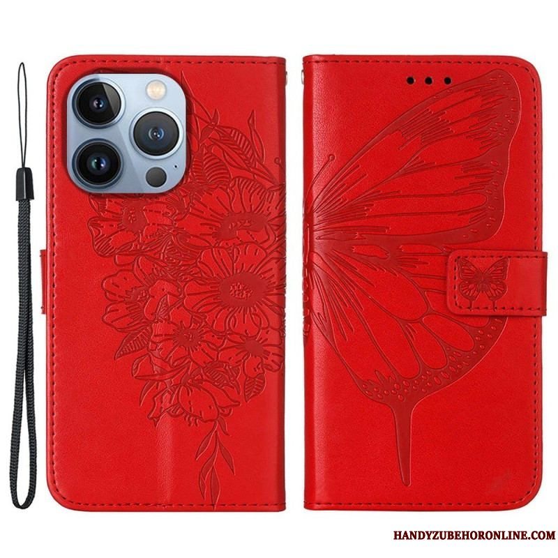 Flip Cover iPhone 14 Plus Sommerfugle Design