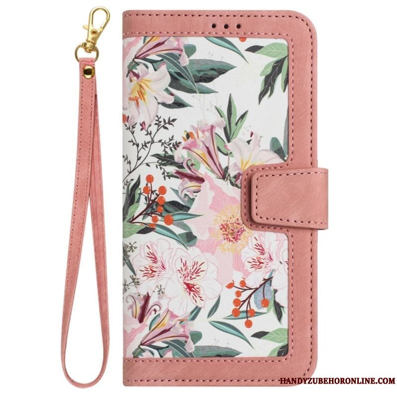 Flip Cover iPhone 15 Plus Luksusblomster