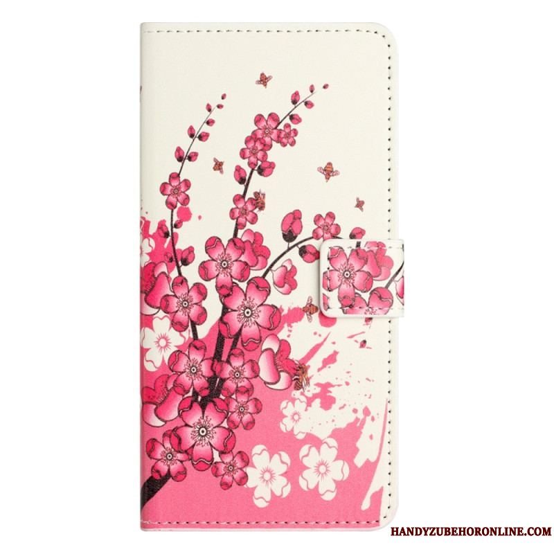 Flip Cover iPhone 15 Plus Tropiske Blomster