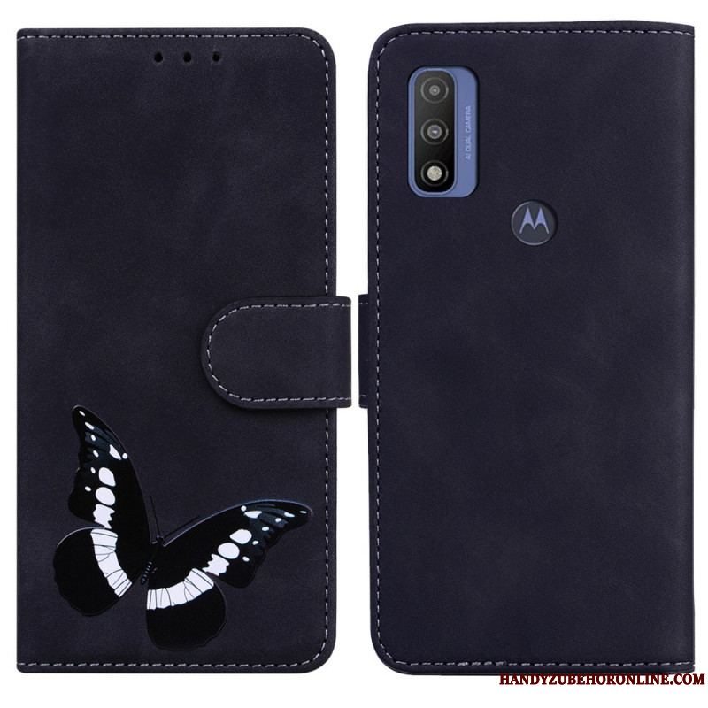 Læder Cover Moto E40 / E30 / E20 Skin-touch Butterfly