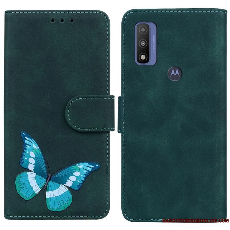 Læder Cover Moto E40 / E30 / E20 Skin-touch Butterfly