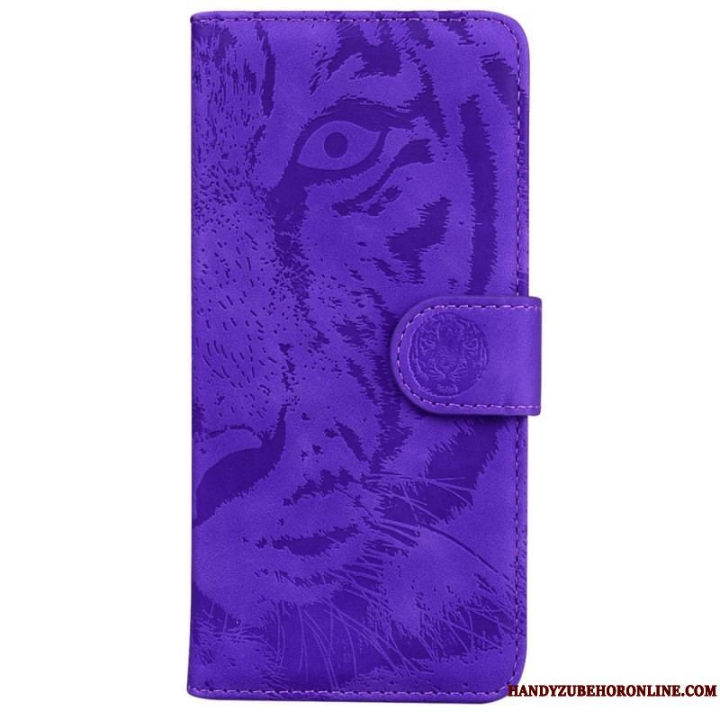 Læder Cover Samsung Galaxy M13 Tiger Fodaftryk