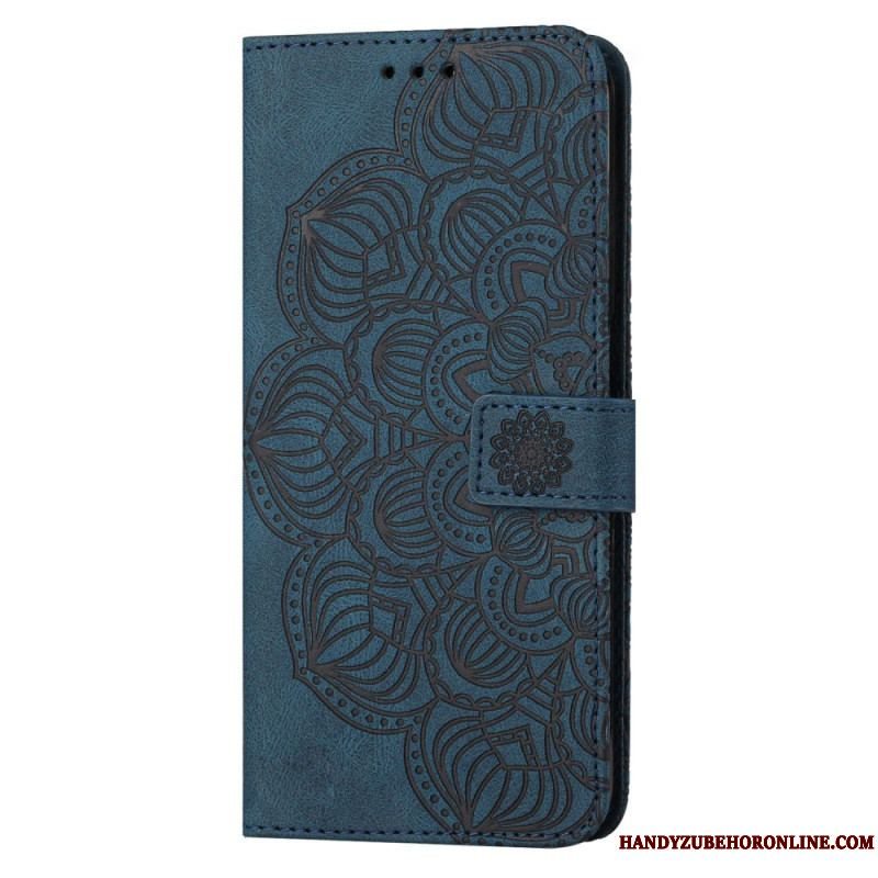 Læder Cover Samsung Galaxy S23 Plus 5G Med Snor Strappy Mandala