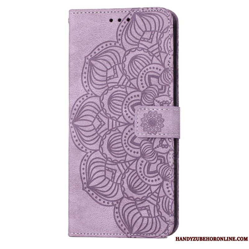 Læder Cover Samsung Galaxy S23 Plus 5G Med Snor Strappy Mandala