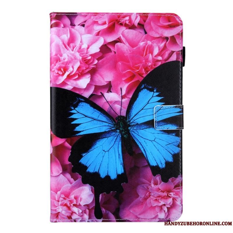 Læder Cover Samsung Galaxy Tab A8 (2021) Blomster Sommerfugl