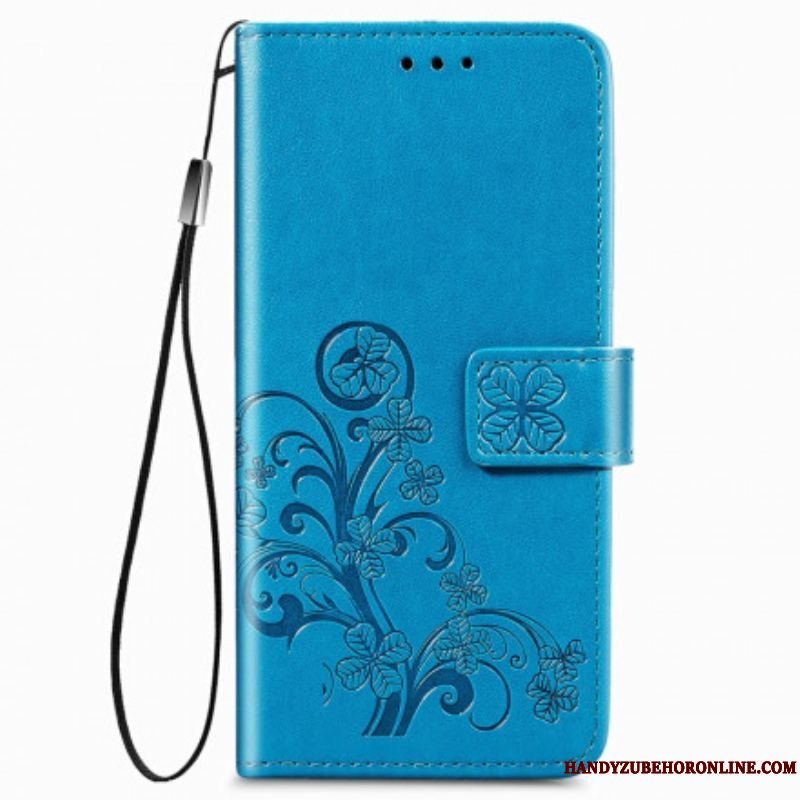 Læder Cover Samsung Galaxy Z Fold 3 5G Blomsterdesign Med Snor