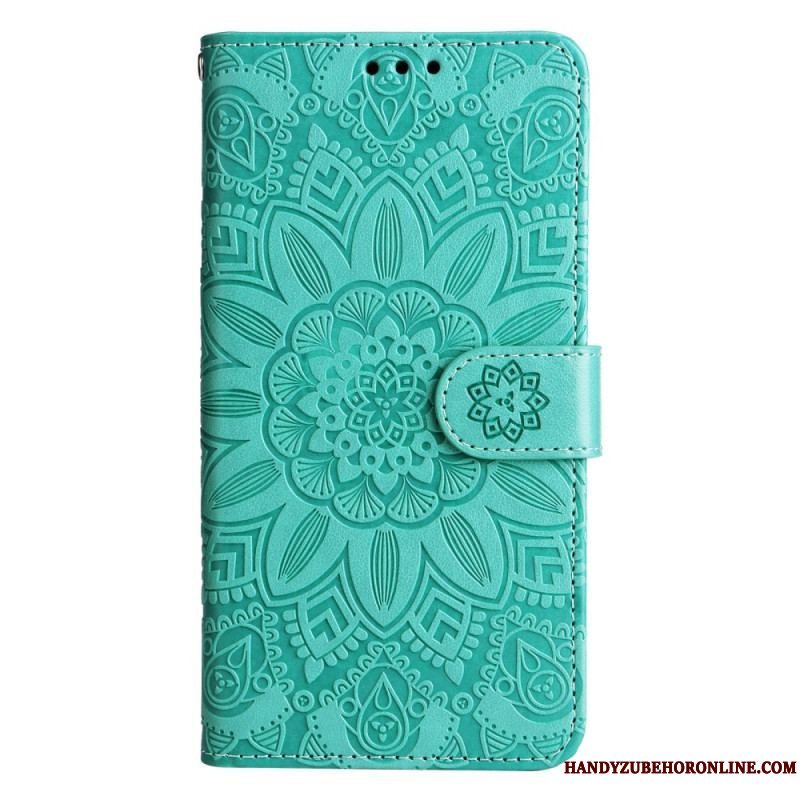 Læder Cover Xiaomi 13 Mandala Sun Med Snor