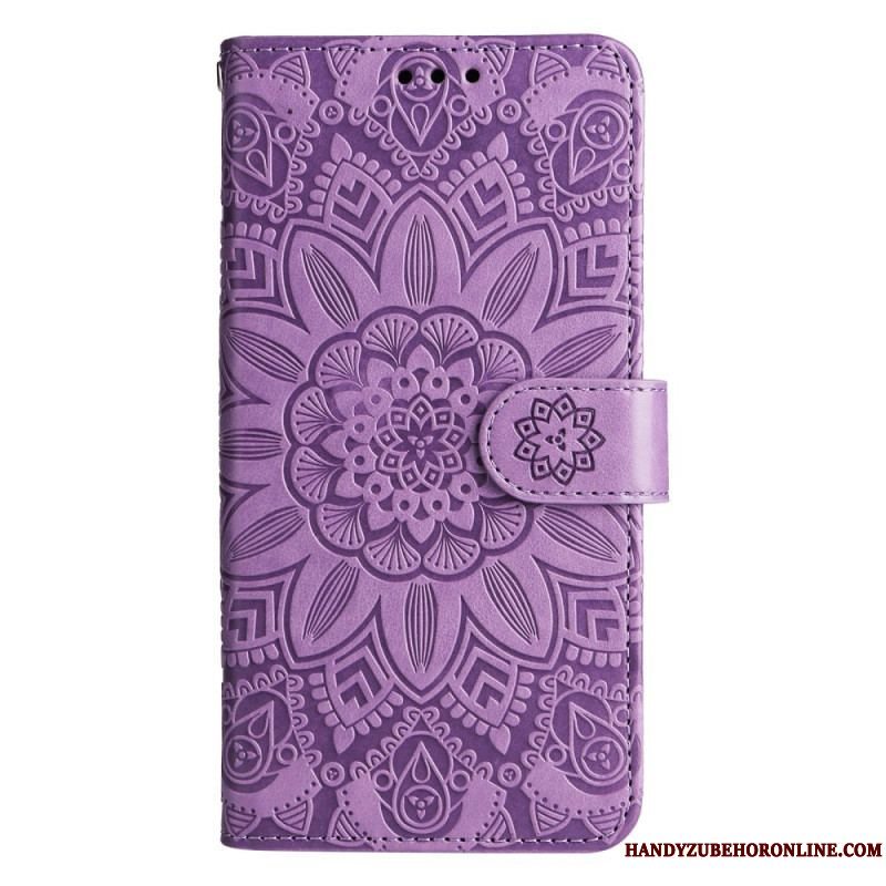 Læder Cover Xiaomi 13 Mandala Sun Med Snor