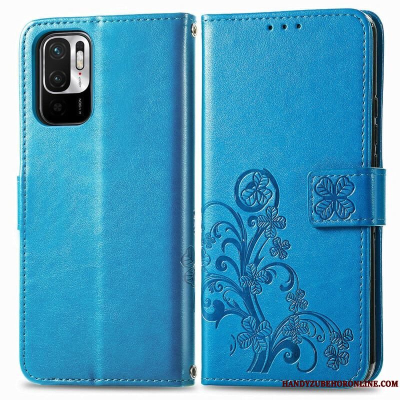 Læder Cover Xiaomi Redmi Note 10 5G Blomster I Vinden