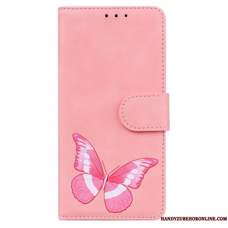 Læder Cover Xiaomi Redmi Note 10 Pro Skin-touch Butterfly