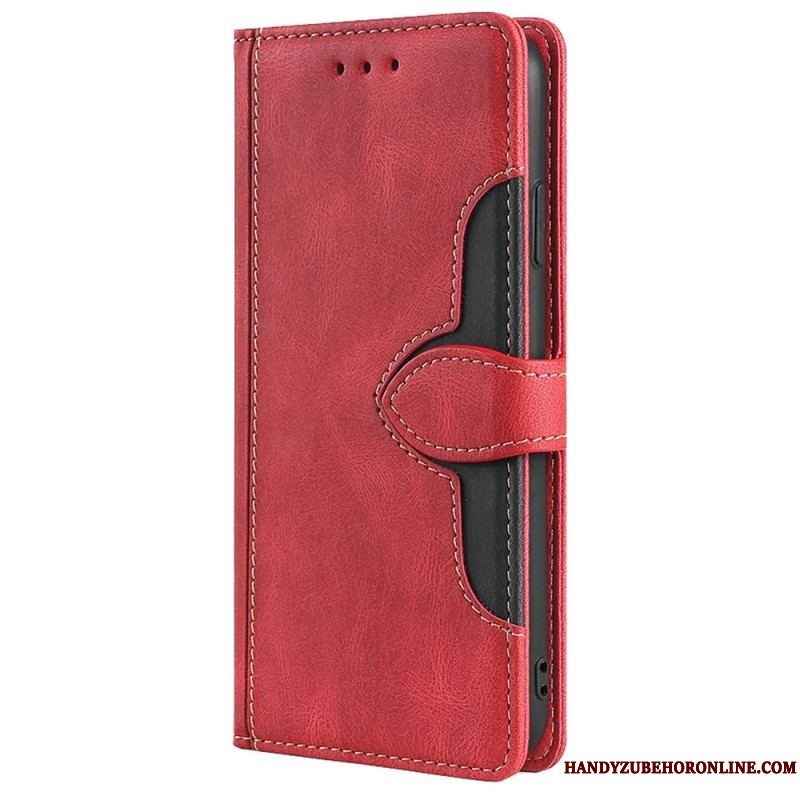 Læder Cover Xiaomi Redmi Note 11 Pro / 11 Pro 5G Imiteret Læder Bicolor Stilfuld