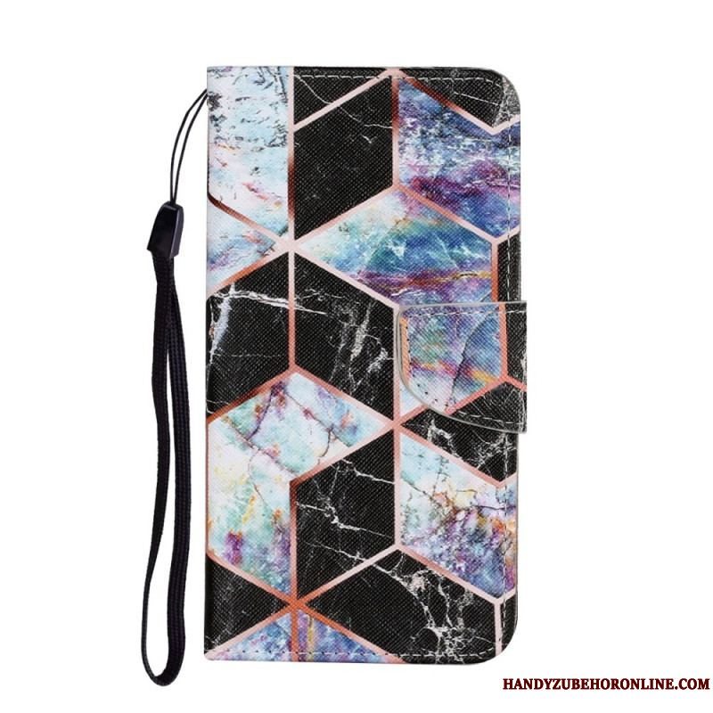 Læder Cover Xiaomi Redmi Note 11 Pro Plus 5G Geometrisk Marmorstil