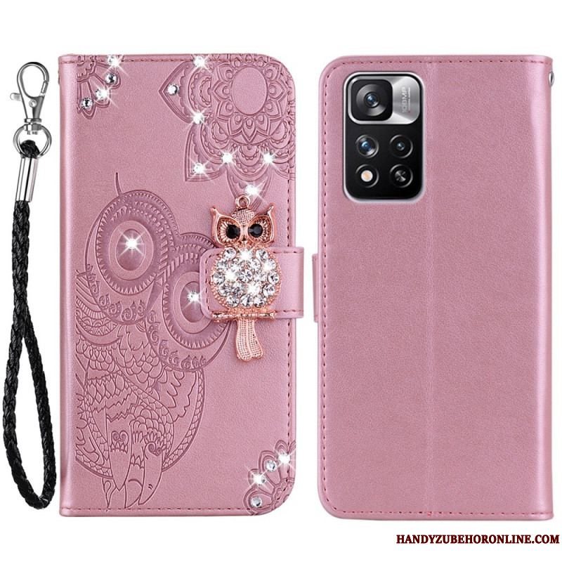 Læder Cover Xiaomi Redmi Note 11 Pro Plus 5G Ugle Mandala Og Charm