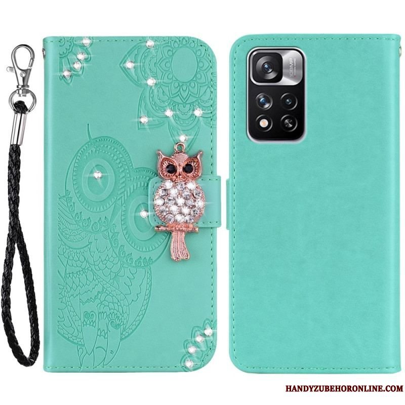 Læder Cover Xiaomi Redmi Note 11 Pro Plus 5G Ugle Mandala Og Charm