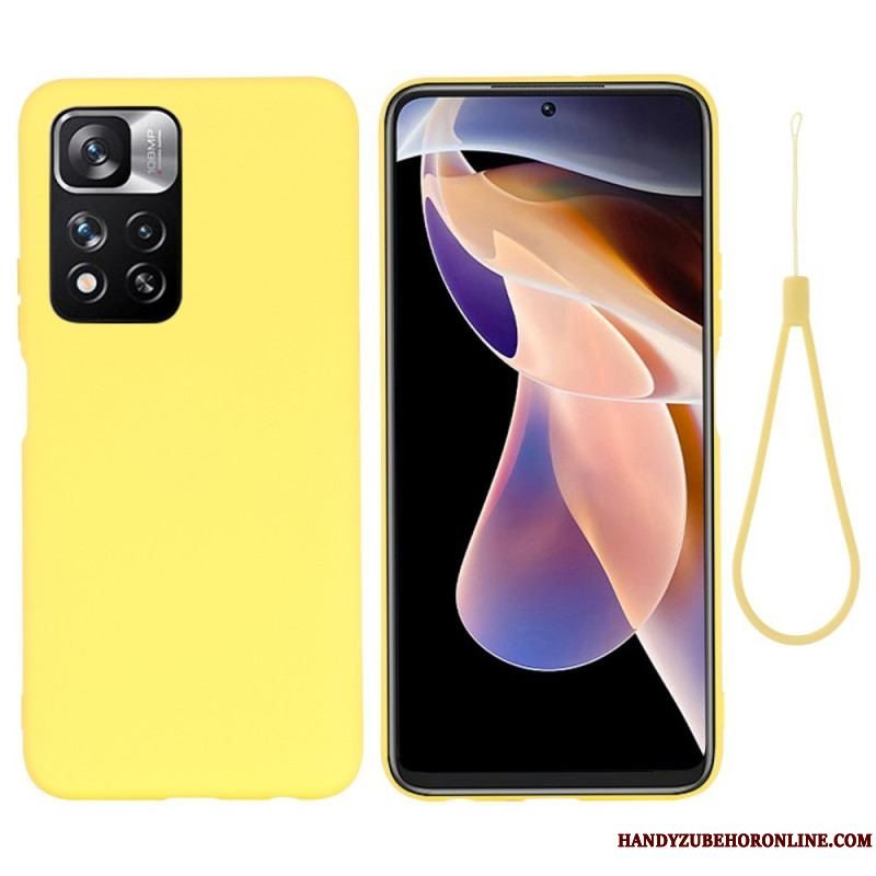 Mobilcover Xiaomi Redmi Note 11 Pro Plus 5G Flydende Silikone Med Snor