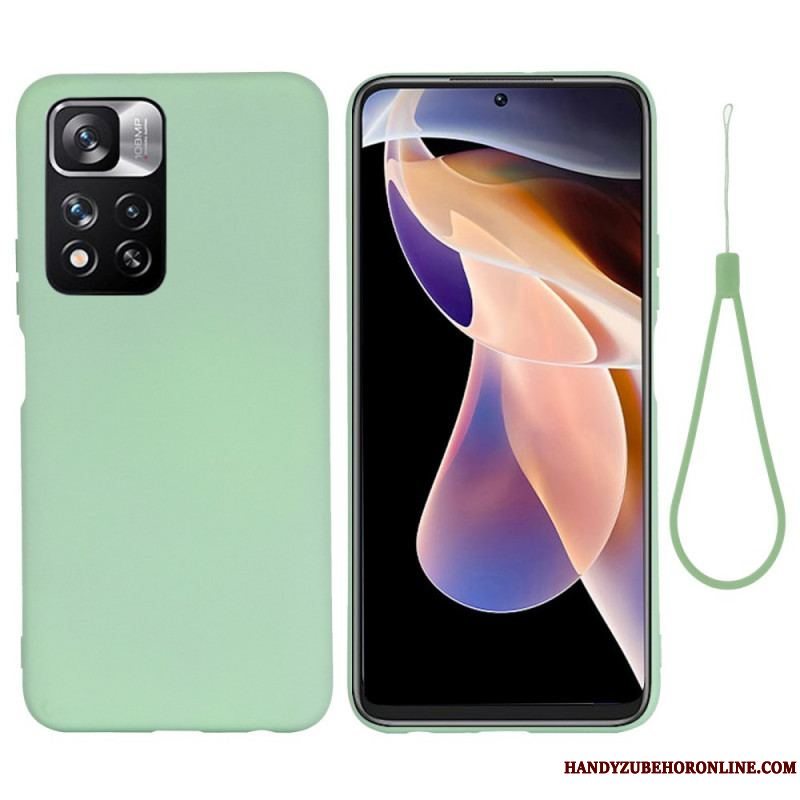 Mobilcover Xiaomi Redmi Note 11 Pro Plus 5G Flydende Silikone Med Snor