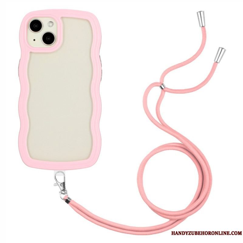 Mobilcover iPhone 15 Plus Med Snor Zig Zag Cord