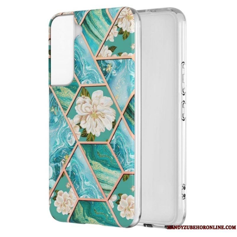 Cover Samsung Galaxy S22 Plus 5G Marmoreret Blomster