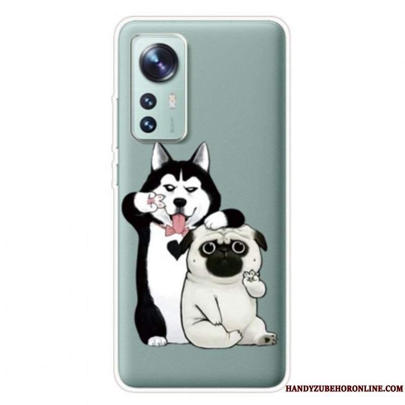 Cover Xiaomi 12 Pro Silikone Sjove Hunde