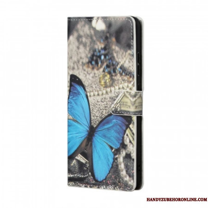 Flip Cover Samsung Galaxy S22 Plus 5G Butterfly Prestige Blå