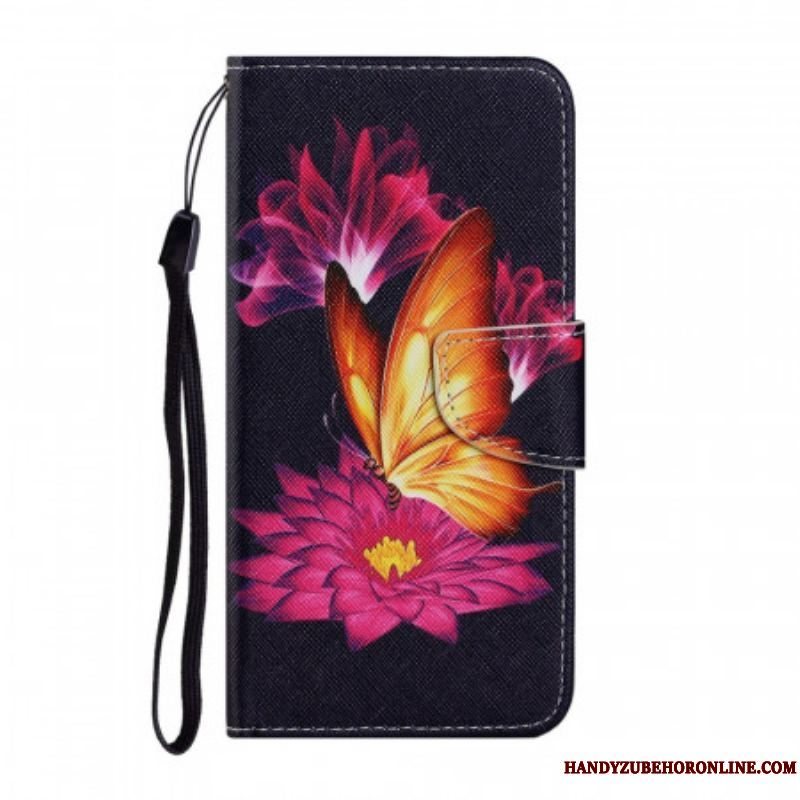 Flip Cover Samsung Galaxy S22 Plus 5G Sommerfugl Og Lotus