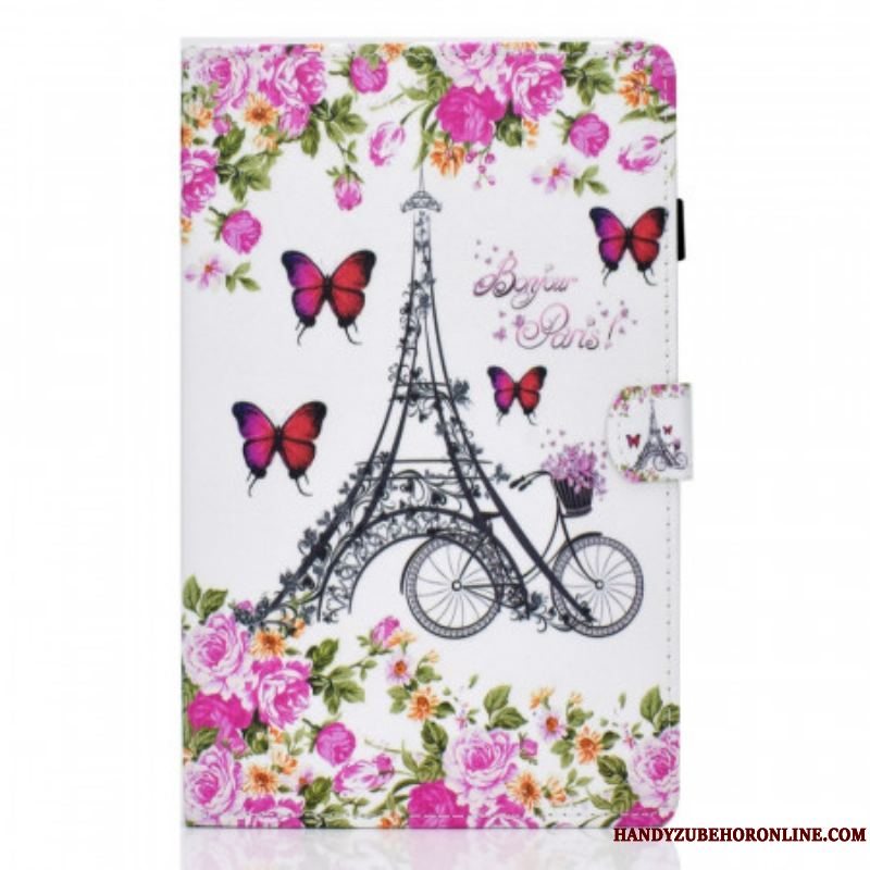 Flip Cover Samsung Galaxy Tab A8 (2021) Eiffeltårnet Cykel
