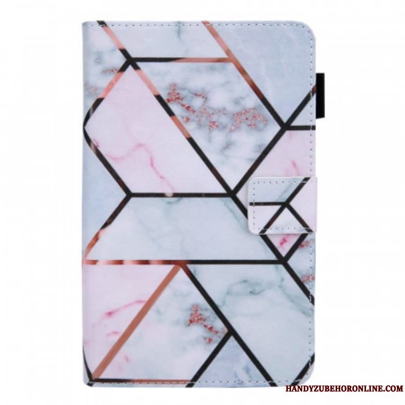 Flip Cover Samsung Galaxy Tab A8 (2021) Geometrisk Marmor