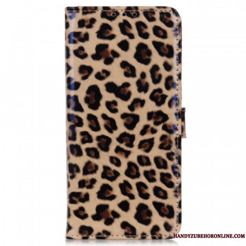 Flip Cover Sony Xperia 1 IV Leopard Hud Effekt