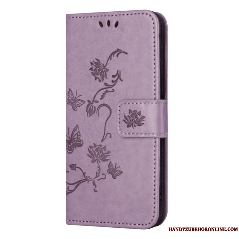 Flip Cover Xiaomi Redmi Note 12 Pro Med Snor Strappy Floral