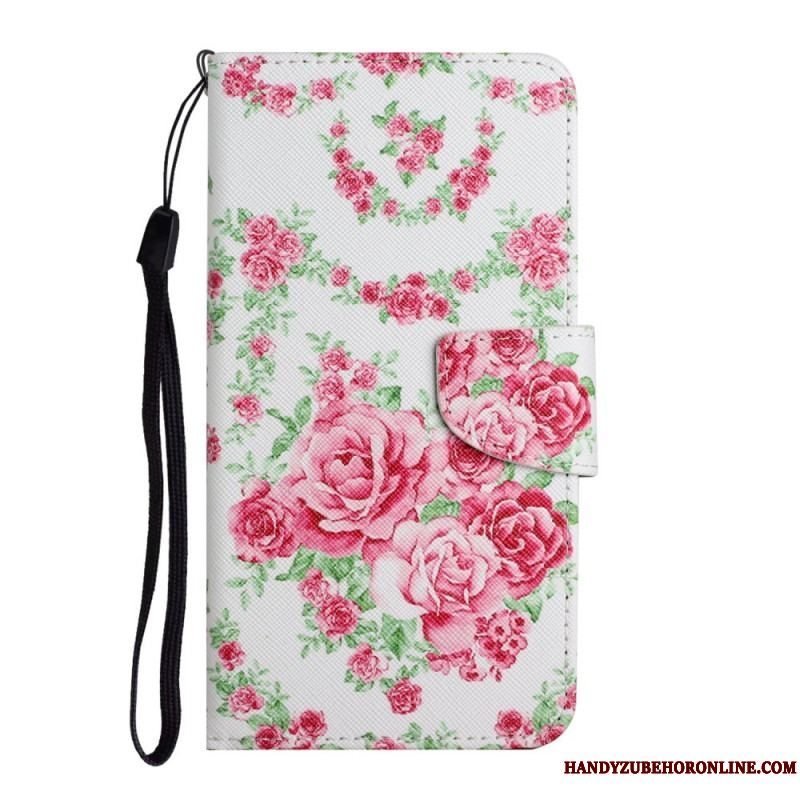 Læder Cover Samsung Galaxy S22 Plus 5G Liberty Royal Blomster