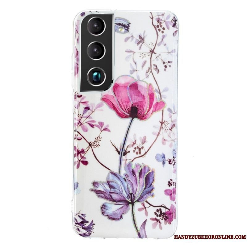 Mobilcover Samsung Galaxy S22 Plus 5G Marmorerede Blomster